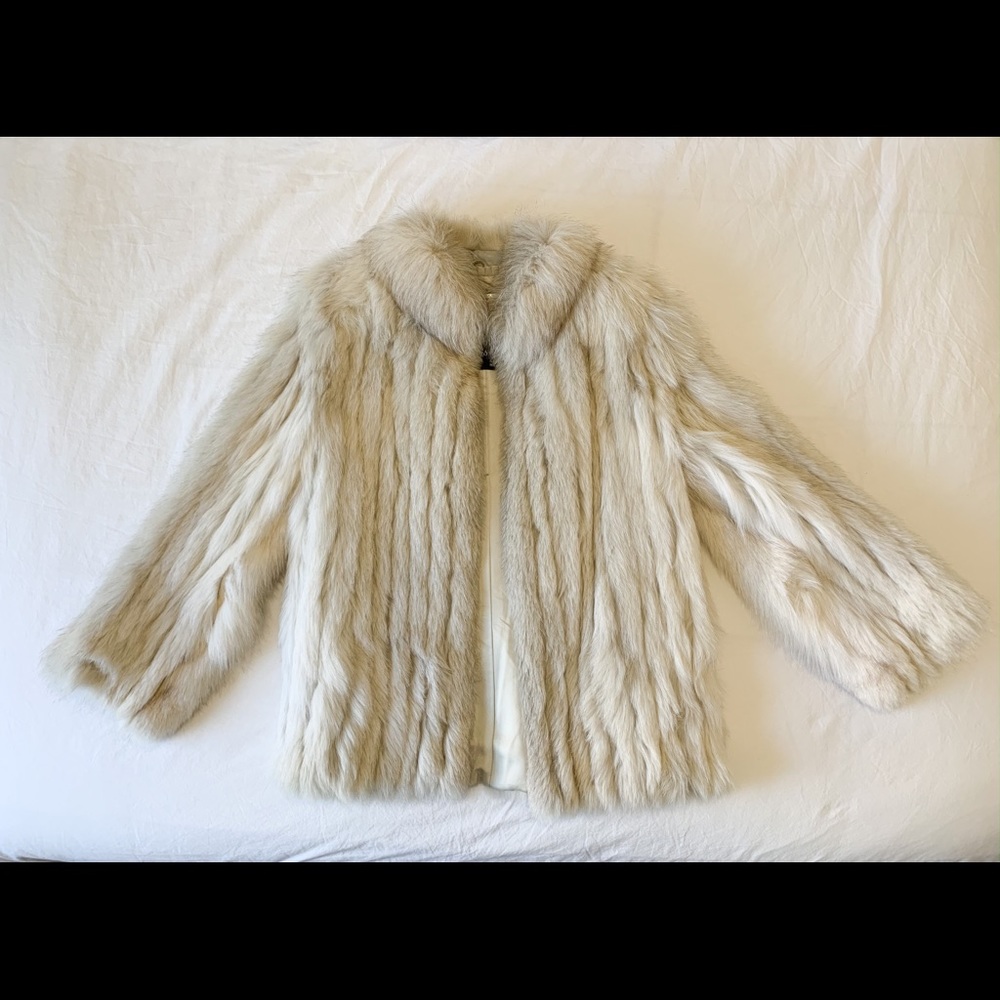Genuine blue fox fur coat